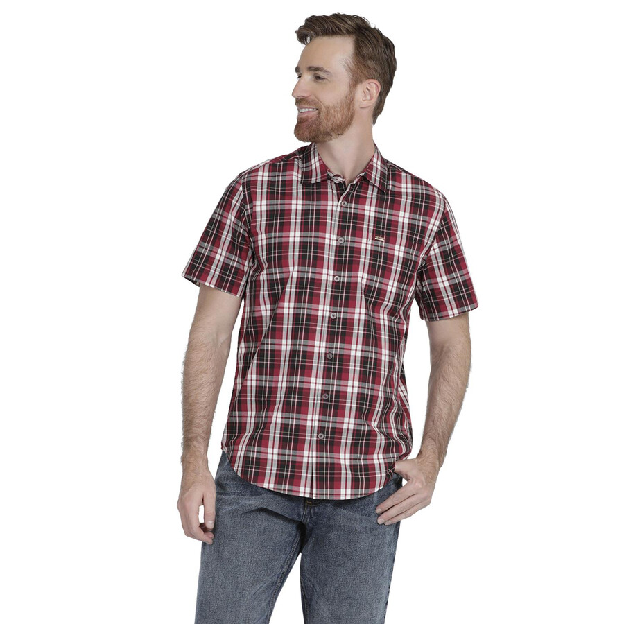 camicia casual a maniche corte slim fit da uomo lee 360
