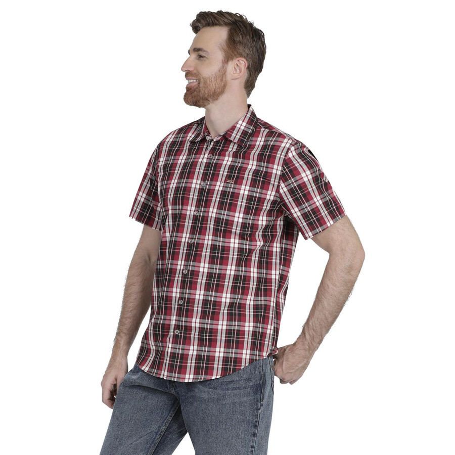 camicia casual a maniche corte slim fit da uomo lee 360