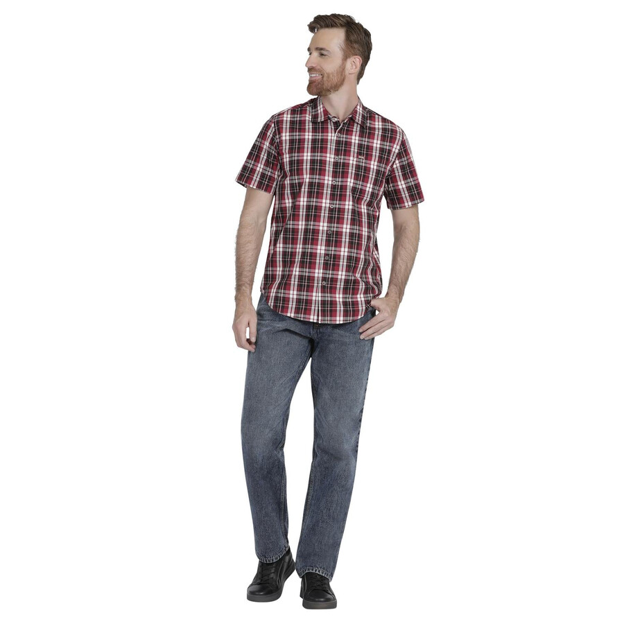 camicia casual a maniche corte slim fit da uomo lee 360
