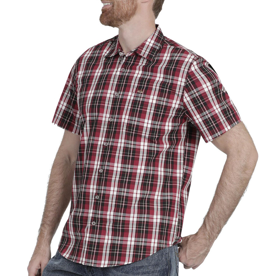 camicia casual a maniche corte slim fit da uomo lee 360